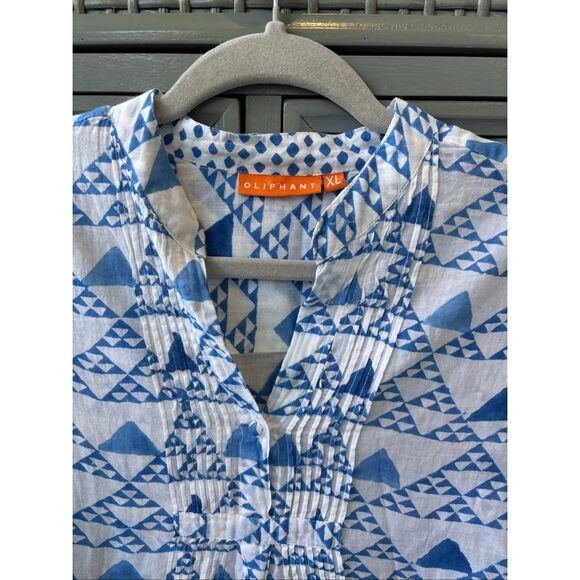 Oliphant geometric tunic dress coverup, XL $168 G19 - Picture 2 of 8